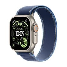 Apple Watch Ultra 3 GPS + Cellular - Caixa natural de titânio  49 mm - Pulseira loop Trail azul/azul-brilhante  P/M