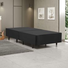 Cama Box Solteiro Base Box Dobrável Madeira Compacto Preto Mobigu