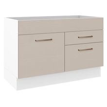 Balcão Gabinete De Pia 1 Porta E 2 Gavetas Branco/crema Agata Madesa Branco/crema