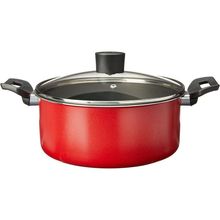 Caçarola Garlic Alumínio Antiaderente Tampa de Vidro 3,4L Vermelha Brinox