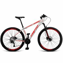 Bicicleta Aro 29 Cripto 24 Marchas Freios Disco Branco/Verm.