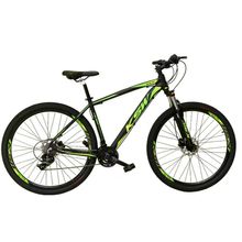 Bicicleta Aro 29 24v K7 Freio Hidráulico Preto/verde Tam 19