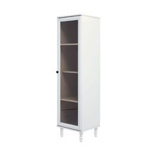 Cristaleira E-963 1 Porta Vidro MDP Branco com Pés Ditália Móveis