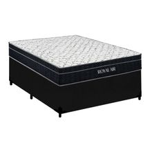 Cama Box Casal Royal Air Pillow Top Molas Ensacadas Suede Preto