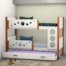 Beliche Solteiro Star com Cama Auxiliar MDF Branco com Mel Star