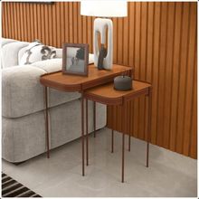 Conjunto Mesas Laterais Melin Retangular MDF-MDP 106,5CM Cobre Ofertamo Móveis