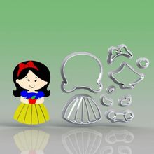 Cortador Branca De Neve Cabelo Comprido Modular Tamanho 6Cm