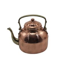 Chaleira em Cobre Bico Bronze para Café e Chá com Tampa Metal Arte
