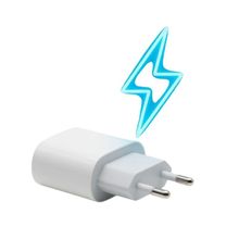 Fonte Usb-C MDM Power Delivery para Celular Branco com Cabos Tipo C e Lightning