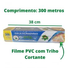 Filme Pvc com Trilho Cortante 38cmx300m Esticável para Embalagem de Produtos Guarufilme