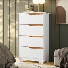 Cômoda para Quarto Lody A04 Flex 4 Gavetas Mdp Mdf Branco Freijó Lyam Decor