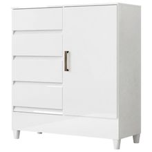 Cômoda Sapateira 4 Gavetas 1 Porta Maia Branco