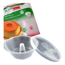 Forma para Mini Pudim 80ml com Tampa em Plástico Polipropileno Forneável para Doces