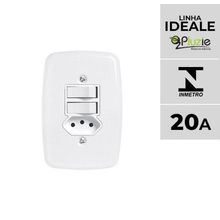 Interruptor e Tomada Pluzie Linha Ideale 10A 20A 4x2 com Certificação INMETRO para Ambientes
