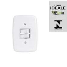 Interruptor 2 Teclas Simples Pluzie Linha Ideale 10A 20A 4x2 para Acionamento de Iluminação OEM