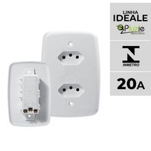 Interruptor e Tomada Pluzie Linha Ideale 10A 20A 4x2 com Certificação Inmetro e Conjunto Duplo OEM