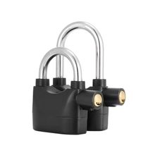 Cadeado com Alarme Forma Estilo Curto e Longo Antifurto 110dB Preto OEM
