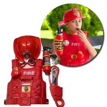 Brinquedo Kit Bombeiro com Colete e Capacete Estimula Criatividade Vermelho Utimix