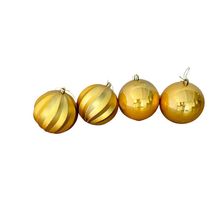 Bolas de Natal Decorativas Douradas Lisas Gomo Kit 4 Unidades 10cm Plástico Cromus
