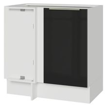 Balcão De Canto 1 Porta (sem Tampo) Branco/preto Lux Madesa Branco/preto