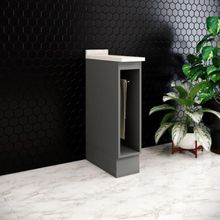 Armário Porta Toalha Americana Henn 20 Cm Com Tampo Cinza/calcare