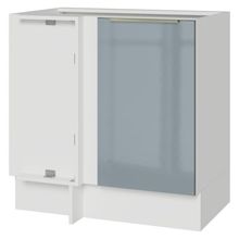 Balcão De Canto 1 Porta (sem Tampo) Branco/cinza Lux Madesa Branco/cinza