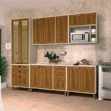 Cozinha Modulada Completa 5 Peças Tampo Vidro Reflecta Sofia