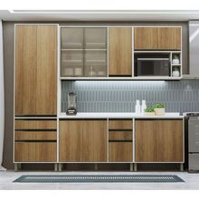 Cozinha Modulada Completa 5 Peças 270cm Com Vidro