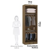 Guarda Roupa Modulado Veneza 2 Portas sem gavetas Avelã Pf-arenas Pf Luciane Móveis