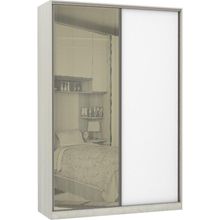 Guarda-roupa 2 Portas De Correr 8 Cm Crema Com Branco Mat