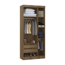 Guarda Roupa Modulado Veneza 3 Portas Bater 2 Gavetas Avelã Pf-cinza Supremo Pf MDP