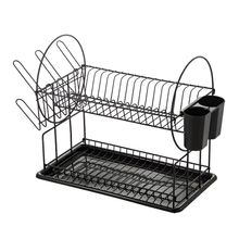Escorredor Duplo De Louça Com Suporte Inox Cozinha Organizador - Organização E Praticidade Na Cozinha