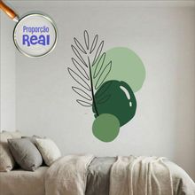 Adesivo Floral Boho Verde Estilo Nórdico 130x90 Minimalista Mod.02