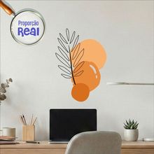 Adesivo Floral Boho Laranja Estilo Nórdico 55x80 Minimalista Mod.02