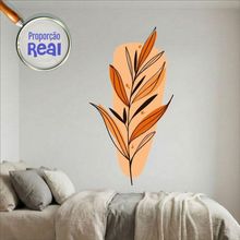 Adesivo Floral Boho Laranja Estilo Nórdico 79x150 Minimalista Mod.03