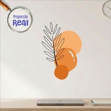 Adesivo Floral Boho Laranja Estilo Nórdico 50x35 Minimalista Mod.02