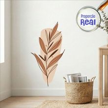 Adesivo Floral Boho Marrom Estilo Nórdico 47x90 Minimalista Mod.03