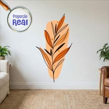 Adesivo Floral Boho Laranja Estilo Nórdico 63x120 Minimalista Mod.03