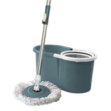 Conjunto Mop Rotatório Compact 9l Balde Com Cesto Plástico E 1 Refil Azul Petróleo - Nobre