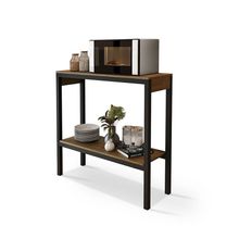 Aparador De Cozinha 2 Prateleiras Para Micro-ondas Klm Store Preto/imbuia