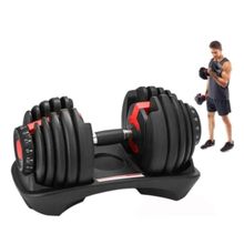 Halter Dumbbel Smart Ajustável Musculação 24kg Preto Com Vermelho