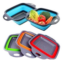 Escorredor Retrátil De Macarrão Legumes Frutas Em Silicone Com Alça