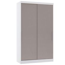 Guarda Roupa 134,5cm 2 Pts De Correr Alpes Luciane Móveis Branco Pf-cinammon Pf