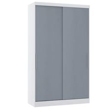 Guarda Roupa 134,5cm 2 Pts De Correr Alpes Luciane Móveis Branco Pf-grey Sky Pf
