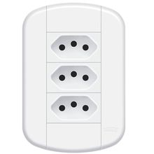 Conjunto de 3 Tomadas 2p+t 10a-250 Volts Blanc Mais 11239214 Fame Conjunto 3 Tomada Padrao 2p+t