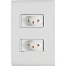 Conjunto Liz Branco 4x2 com 2 Tomadas 2p+t de 20 Ampères E 250 Volts 57170066 Tramontina Cj.2 To