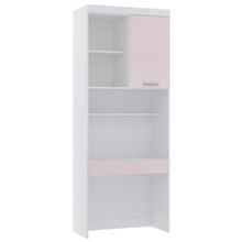 Bancada De Estudos 90cm 1 Pt Alpes Luciane Móveis Branco Pf/rosa Pf