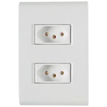 Conjunto Liz Branco 4x2 com 2 Tomadas 2p+t de 10 Ampères E 250 Volts 57170065 Tramontina Cj.2 To
