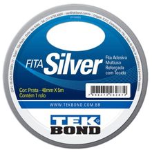 Fita Adesiva Multiuso - Silver - 48mmx5m - Tek Bond - Prata