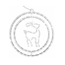 Argola Dupla Com Figura Rena 80 Leds Branco - Global